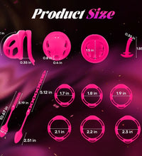 Venusfun Silicone Vibrating Male Chastity Cage with Remote Control 10 Modes Ring Set for Men