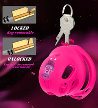 Venusfun Silicone Vibrating Male Chastity Cage with Remote Control 10 Modes Ring Set for Men
