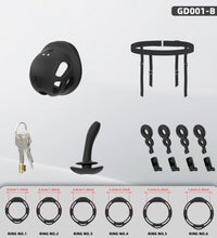 Venusfun Silicone Vibrating Male Chastity Cage with Remote Control 10 Modes Ring Set for Men