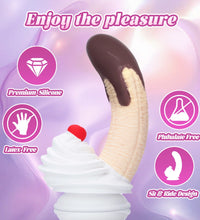 Venusfun Chocolate Dipped Banana Split Premium Silicone Dildo Fantasy Curved Thick Design 8.98 Inch for Solo Play
