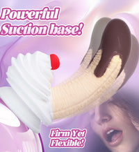 Venusfun Chocolate Dipped Banana Split Premium Silicone Dildo Fantasy Curved Thick Design 8.98 Inch for Solo Play