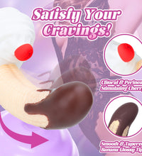 Venusfun Chocolate Dipped Banana Split Premium Silicone Dildo Fantasy Curved Thick Design 8.98 Inch for Solo Play