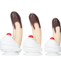 Venusfun Chocolate Dipped Banana Split Premium Silicone Dildo Fantasy Curved Thick Design 8.98 Inch for Solo Play