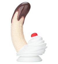 Venusfun Chocolate Dipped Banana Split Premium Silicone Dildo Fantasy Curved Thick Design 8.98 Inch for Solo Play