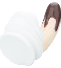 Venusfun Chocolate Dipped Banana Split Premium Silicone Dildo Fantasy Curved Thick Design 8.98 Inch for Solo Play