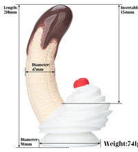 Venusfun Chocolate Dipped Banana Split Premium Silicone Dildo Fantasy Curved Thick Design 8.98 Inch for Solo Play