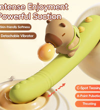 Cute Insertable Thrusting & Suction Stim Clit Vibe Detachable Vibrating Wand