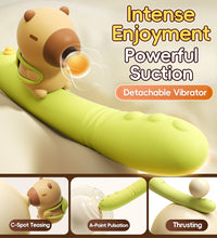 Cute Insertable Thrusting & Suction Stim Clit Vibe Detachable Vibrating Wand