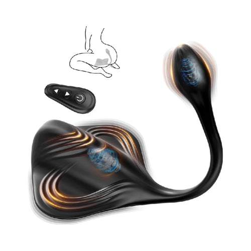 Venusfun Manta Ray Prostate Massager 9+9 Dual Motor Vibrator for Perineum and Hands Free Ride Stimulation