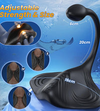 Venusfun Manta Ray Prostate Massager 9+9 Dual Motor Vibrator for Perineum and Hands Free Ride Stimulation