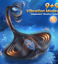 Venusfun Manta Ray Prostate Massager 9+9 Dual Motor Vibrator for Perineum and Hands Free Ride Stimulation