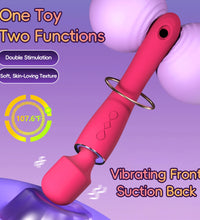 Venusfun Dual Head Wand Vibrator With Clit Sucker 360 Rotation Vibration