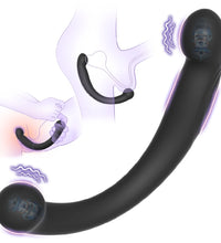 Venusfun Moon Crescent Dual Ended Vibrating Dildo Silicone Prostate Massager 10 Modes Anal Vibrator Toy