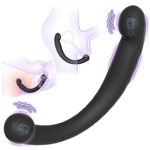 Venusfun Moon Crescent Dual Ended Vibrating Dildo Silicone Prostate Massager 10 Modes Anal Vibrator Toy