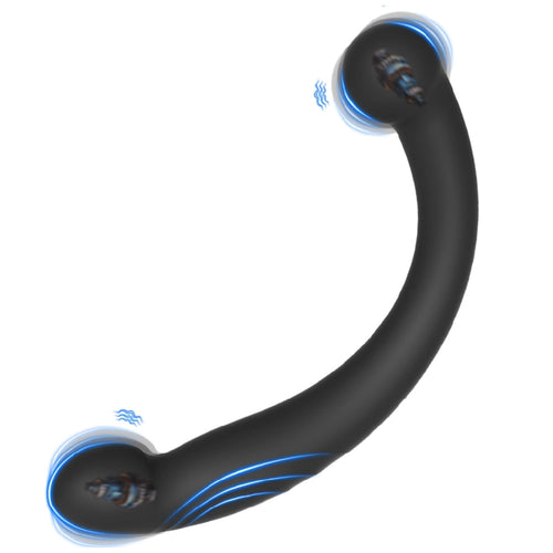 Venusfun Moon Crescent Dual Ended Vibrating Dildo Silicone Prostate Massager 10 Modes Anal Vibrator Toy