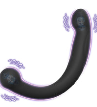 Venusfun Moon Crescent Dual Ended Vibrating Dildo Silicone Prostate Massager 10 Modes Anal Vibrator Toy