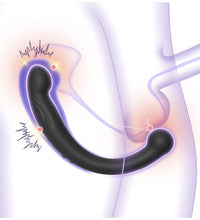 Venusfun Moon Crescent Dual Ended Vibrating Dildo Silicone Prostate Massager 10 Modes Anal Vibrator Toy