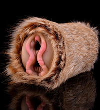GEEBA Deer Animal Pussy Male Masturbator with Dual Channels and Soft Plush Silicone 3D Ribbed Tunnel