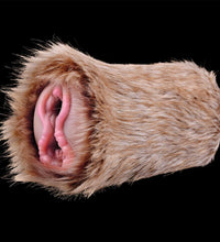 GEEBA Deer Animal Pussy Male Masturbator with Dual Channels and Soft Plush Silicone 3D Ribbed Tunnel