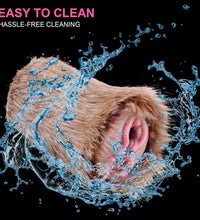 GEEBA Deer Animal Pussy Male Masturbator with Dual Channels and Soft Plush Silicone 3D Ribbed Tunnel