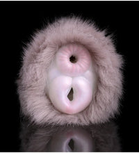 GEEBA Rabbit Animal Pussy Male Masturbation Cup with Dual Channels and Soft Plush Silicone Design