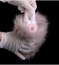 GEEBA Rabbit Animal Pussy Male Masturbation Cup with Dual Channels and Soft Plush Silicone Design