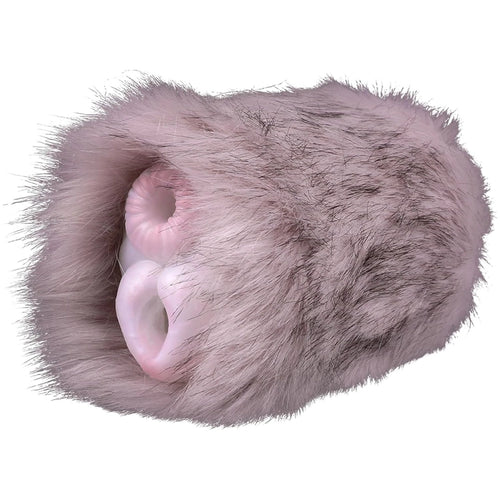 GEEBA Rabbit Animal Pussy Male Masturbation Cup with Dual Channels and Soft Plush Silicone Design