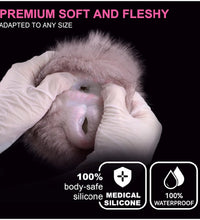 GEEBA Rabbit Animal Pussy Male Masturbation Cup with Dual Channels and Soft Plush Silicone Design