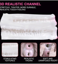 GEEBA Rabbit Animal Pussy Male Masturbation Cup with Dual Channels and Soft Plush Silicone Design