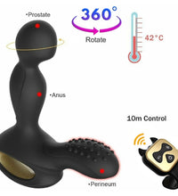 Venusfun Heated Silicone Prostate Massager for Men with Dual Motors 10 Vibration Modes Remote Control
