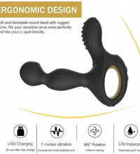 Venusfun Heated Silicone Prostate Massager for Men with Dual Motors 10 Vibration Modes Remote Control