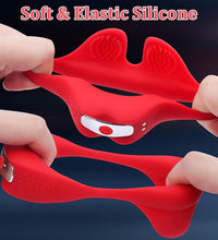 Red Lips Vibrating Cock Ring Silicone Male Penis Ring