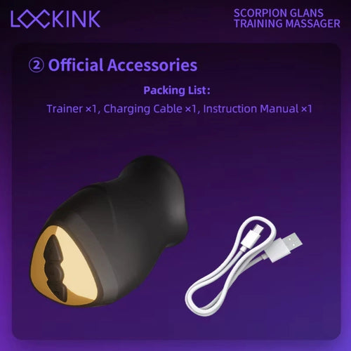 LOCKINK Electric Scorpion Glans Trainer with Prostate Massager Electro Stimulation Silicone Toy