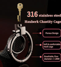 LOCKINK Stainless Steel Hauberk Chastity Cage Breathable BDSM Chastity Lock