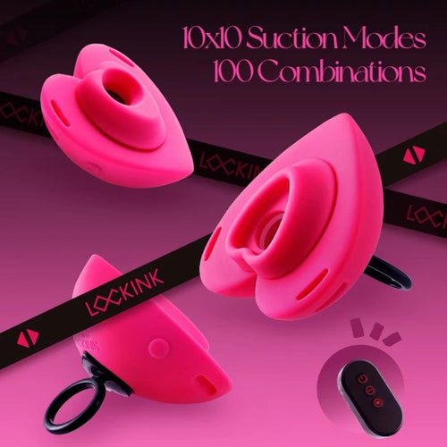 LOCKINK ROMEO Heart Shaped Wearable Clit Suction Vibrator with 10 Modes Remote Control