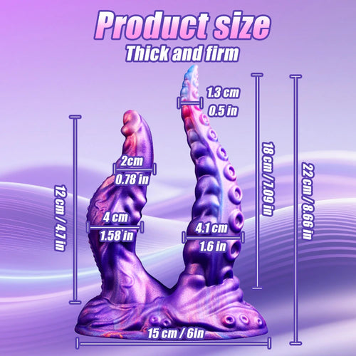 Venusfun Dual Use Octopus Suction Cup Dildo for Vaginal and Anal Pleasure Couples