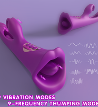 S-Hande Dual Ended Rabbit Vibrator with Tongue Licking & Flapping
