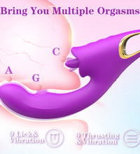 S-Hande 3 in 1 G Spot Vibrator with Tongue Licking Flapping