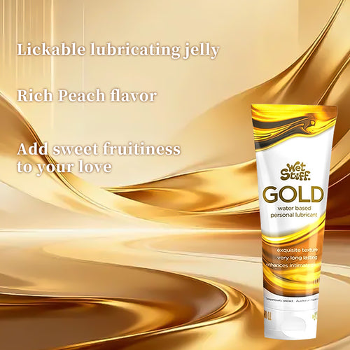 Wet Stuff Gold Water-Based Female Lubricant Gel 100g Edible Smooth pH Balanced