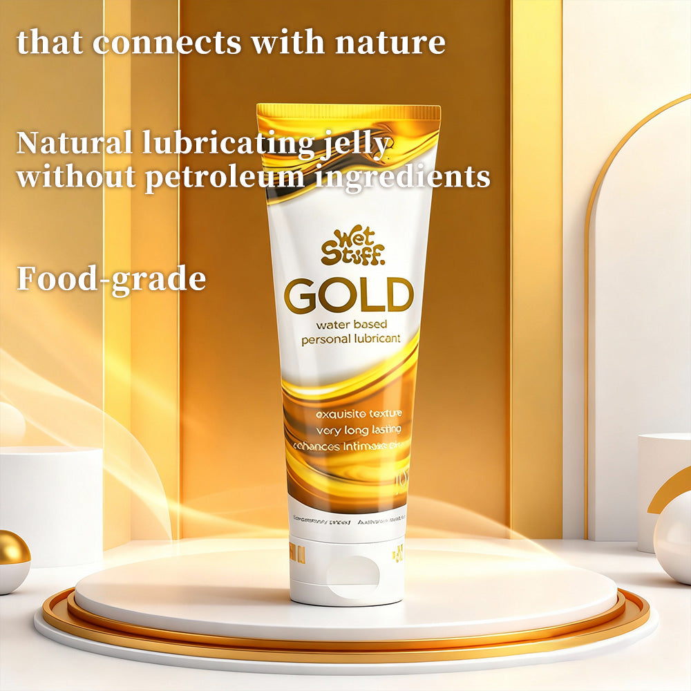 Wet Stuff Gold Water-Based Female Lubricant Gel 100g Edible Smooth pH Balanced