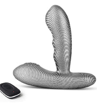 Venusfun Striped Silicone Anal Plug for Men Wireless Remote 16 Vibration 3 Thrusting Heated