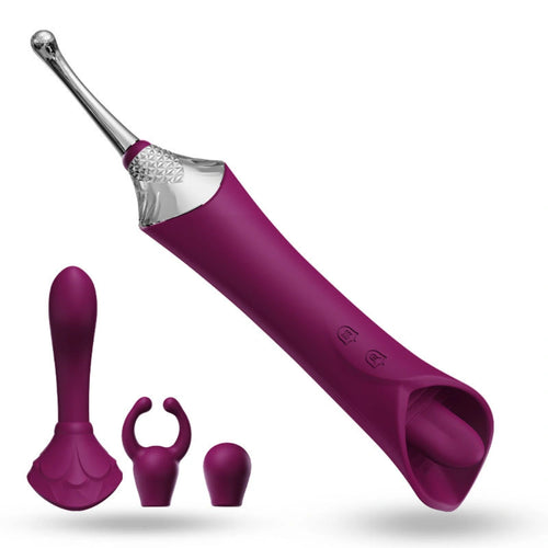 Venusfun Lively Touch Dual Head G Spot and Clitoral Vibrator with 12 Tongue Licking Modes for Women