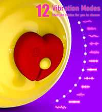 Venusfun Heart Shaped BDSM Vibrator Nipple Toys for Women Multi-Function Silicone with 12 Vibration Modes