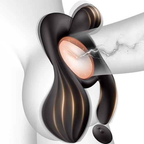 Venusfun Couples Cock Ring with Remote Dual Testicle Vibe Triple Motor and 10 Modes