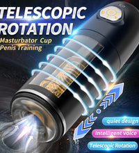 Venusfun Male Masturbator with Telescopic Rotation 3D Soft Sleeve and Intelligent Voice Training