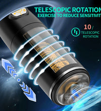Venusfun Male Masturbator with Telescopic Rotation 3D Soft Sleeve and Intelligent Voice Training