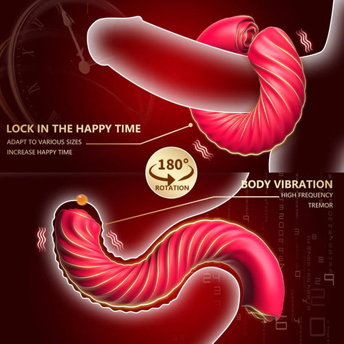 Venusfun 3 in 1 Vibrating Cock Rings for Men Silicone Multi Sensation 180° Rotation
