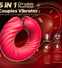 Venusfun 3 in 1 Vibrating Cock Rings for Men Silicone Multi Sensation 180° Rotation