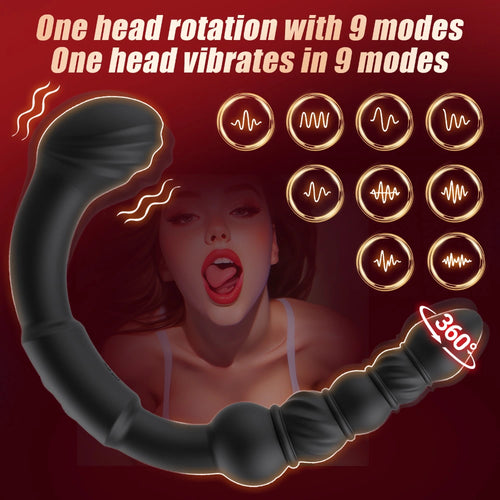 Venusfun Dual Ended Anal Hook 9 Mode Vibrating Prostate Massager Anal Beads for Couples