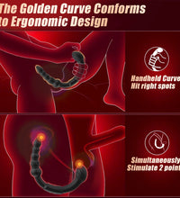 Venusfun Dual Ended Anal Hook 9 Mode Vibrating Prostate Massager Anal Beads for Couples